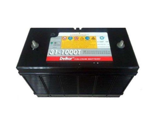 Аккумулятор DELKOR 31-1000T резьба / конус (100 Ah)